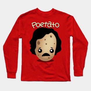 Poetato Funny Edgar Allan Poe Cute Kawaii Potato Pun Long Sleeve T-Shirt